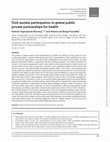 Research paper thumbnail of Civil society participation in global public private partnerships for health