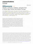 Research paper thumbnail of Genetic continuity, isolation, and gene flow in Stone Age Central and Eastern Europe