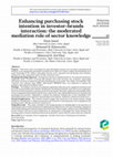 Research paper thumbnail of Enhancing purchasing stock intention in investor-brands interaction: the moderated mediation role of sector knowledge