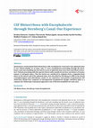 Research paper thumbnail of CSF Rhinorrhoea with Encephalocele through Sternberg’s Canal: Our Experience