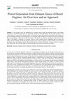 Research paper thumbnail of Power Generation from Exhaust Gases of Diesel Engines: An Overview and an Approach