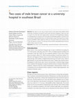 Research paper thumbnail of Two cases of male breast cancer at a university hospital in southeast Brazil