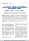 Research paper thumbnail of Thermoelectric properties of bismuth-doped magnesium silicide obtained by the self-propagating high-temperature synthesis