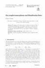 Research paper thumbnail of On symplectomorphisms and Hamiltonian flows