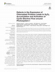 Research paper thumbnail of Defects in the Expression of Chloroplast Proteins Leads to H2O2 Accumulation and Activation of Cyclic Electron Flow around Photosystem I