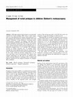 Research paper thumbnail of Management of rectal prolapse in children: Ekehorn's rectosacropexy