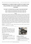 Research paper thumbnail of Experimental Studies on Replacement of Cement with Chalk Powder and Coconut Fiber in Conventional Concrete