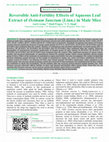 Research paper thumbnail of Reversible Anti-Fertility Effects of Aqueous Leaf Extract of Ocimum Sanctum (Linn.) in Male Mice