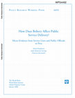 Research paper thumbnail of How does Bribery Affect Public Service Delivery? Micro-Evidence from Service Users and Public Officials in Peru