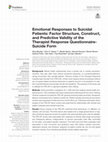 Research paper thumbnail of Emotional Responses to Suicidal Patients: Factor Structure, Construct, and Predictive Validity of the Therapist Response Questionnaire-Suicide Form