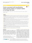 Research paper thumbnail of Factors Associated with Breastfeeding Intention Among Low-Income Women