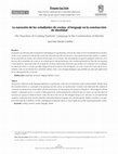 Research paper thumbnail of La narración de los estudiantes de cocina: el lenguaje en la construcción de identidad