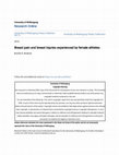 Research paper thumbnail of Breast pain and breast injuries experienced by female athletes