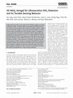 Research paper thumbnail of 3D MoS2 Aerogel for Ultrasensitive NO2 Detection and Its Tunable Sensing Behavior