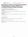 Research paper thumbnail of Elite Rugby and COVID-19: Protecting the Wellbeing of Rugby Players and Support Staff from an Occupational Safety and Health Perspective