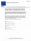 Research paper thumbnail of Characterization of traumatic spinal cord injury model in relation to neuropathic pain in the rat