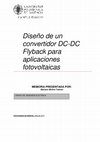 Research paper thumbnail of Diseño de un convertidor DC-DC Flyback para aplicaciones fotovoltaicas