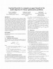 Research paper thumbnail of A primal heuristic to compute an upper bound set for multi-objective 0-1 linear optimisation problems