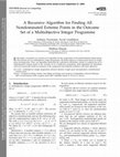 Research paper thumbnail of A Recursive Algorithm for Finding All Nondominated Extreme Points in the Outcome Set of a Multiobjective Integer Programme