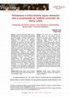 Research paper thumbnail of Partidarismo e crítica literária: alguns elementos para a compreensão da "estética comunista" de Georg Lukács