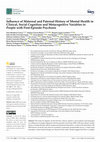 Research paper thumbnail of Influence of Maternal and Paternal History of Mental Health in Clinical, Social Cognition and Metacognitive Variables in People with First-Episode Psychosis