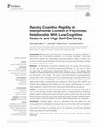 Research paper thumbnail of Placing Cognitive Rigidity in Interpersonal Context in Psychosis: Relationship With Low Cognitive Reserve and High Self-Certainty