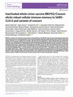 Research paper thumbnail of Inactivated whole-virion vaccine BBV152/Covaxin elicits robust cellular immune memory to SARS-CoV-2 and variants of concern