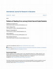 Research paper thumbnail of Patterns of Reading Errors among Emirati Second Grade Students