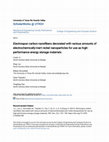 Research paper thumbnail of Electrospun carbon nanofibers decorated with various amounts of electrochemically-inert nickel nanoparticles for use as high-performance energy storage materials