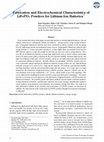 Research paper thumbnail of Fabrication and Electrochemical Characteristics of LiFePO&lt;sub&gt;4&lt;/sub&gt; Powders for Lithium-Ion Batteries