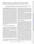 Research paper thumbnail of 2-Mercaptoacetate, an inhibitor of fatty acid oxidation, decreases the membrane potential in rat liver in vivo