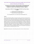 Research paper thumbnail of Corporate Governance Characteristics and Intellectual Capital of Listed Non-Financial Firms in Nigeria