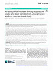 Research paper thumbnail of No association between dietary magnesium intake and body composition among Iranian adults: a cross-sectional study