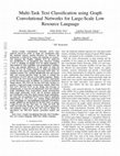 Research paper thumbnail of Multi-Task Text Classification using Graph Convolutional Networks for Large-Scale Low Resource Language