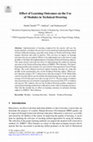 Research paper thumbnail of Effect of Learning Outcomes on the Use of Modules in Technical Drawing