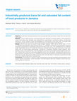 Research paper thumbnail of Industrially produced trans fat and saturated fat content of food products in Jamaica