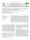 Research paper thumbnail of Evaluating health services research capacity building programs: Implications for health services and human resource development