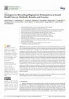 Research paper thumbnail of Strategies for Recruiting Migrants to Participate in a Sexual Health Survey: Methods, Results, and Lessons