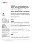 Research paper thumbnail of Translating best practice into real practice: Methods, results and lessons from a project to translate an English sexual health survey into four Asian languages