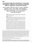 Research paper thumbnail of Concomitant medication polypharmacy, interactions and imperfect adherence are common in Australian adults on suppressive ART