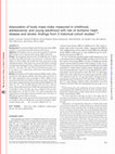 Research paper thumbnail of Association of body mass index measured in childhood, adolescence, and young adulthood with risk of ischemic heart disease and stroke: findings from 3 historical cohort studies