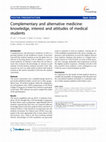 Research paper thumbnail of Complementary and alternative medicine: knowledge, interest and attitudes of medical students