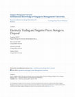 Research paper thumbnail of Electricity Trading and Negative Prices: Storage vs. Disposal