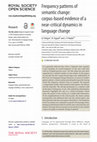 Research paper thumbnail of Frequency patterns of semantic change: corpus-based evidence of a near-critical dynamics in language change