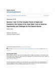 Research paper thumbnail of Sections 7 and 15 of the Canadian Charter of Rights and Freedoms in the Context of the Clean Water Crisis on Reserves: Opportunities and Challenges for First Nations Women