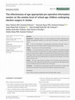 Research paper thumbnail of The effectiveness of age‐appropriate pre‐operative information session on the anxiety level of school‐age children undergoing elective surgery in Jordan