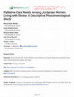 Research paper thumbnail of Palliative Care Needs Among Jordanian Women Living with Stroke: A Descriptive Phenomenological Study