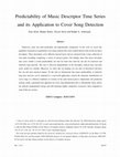 Research paper thumbnail of Predictability of Music Descriptor Time Series and its Application to Cover Song Detection