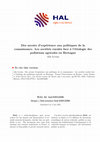 Research paper thumbnail of Des savoirs d'expérience aux politiques de la connaissance. Les sociétés rurales face à l'étiologie des pollutions agricoles en Bretagne