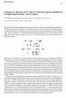 Research paper thumbnail of Comment on “Removal of Ni2+ and Cu2+ Ions from Aqueous Solutions on to Lignite-based Carbons”, by S.E. Samra